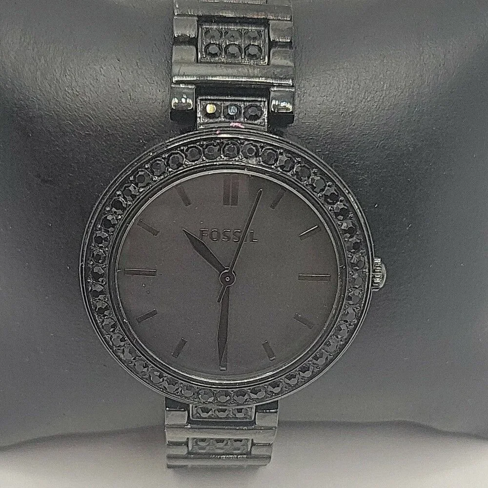 Fossil Karli BQ3440 Women's Black Stainless Steel Analog Dial Quartz Watch AM898
